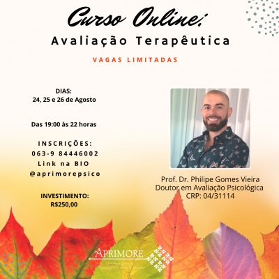 CURSO: AVALIA&Ccedil;&Atilde;O TERAP&Ecirc;UTICA
