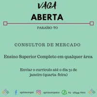 VAGA ABERTA - PARA&Iacute;SO/TO